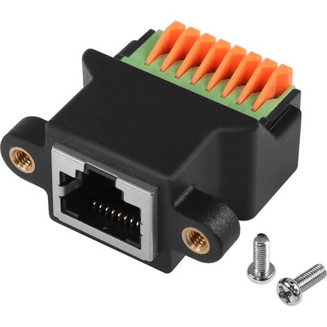 Adaptateur RJ45 Femelle à Connexion Rapide Sans Soudure CAT6A Vers Connecteur Réseau 8 Broches - Extension de Borne à Ressort à Sertir Pour Ethernet CAT5/6/6A (1/5)