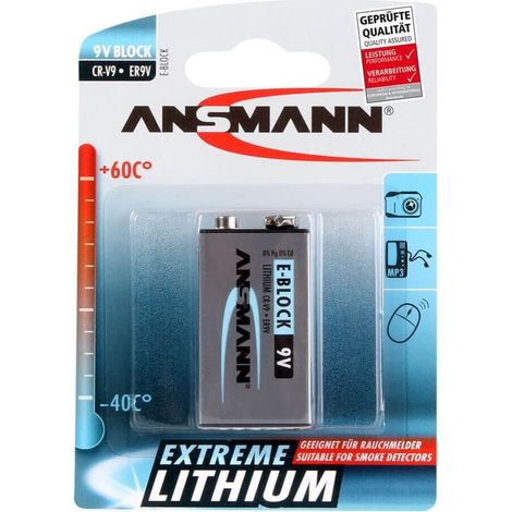 ANSMAN Batterien 9V E-Block Extreme Lithium – hohe Kapazität (1 Stück)