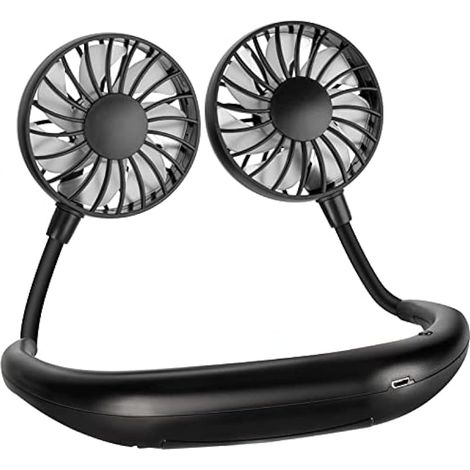 BOSONER Ventilateur de cou rechargeable portable femme : ventilateur de tête rond rafraîchissant - essentiel de vacances pour homme et femme