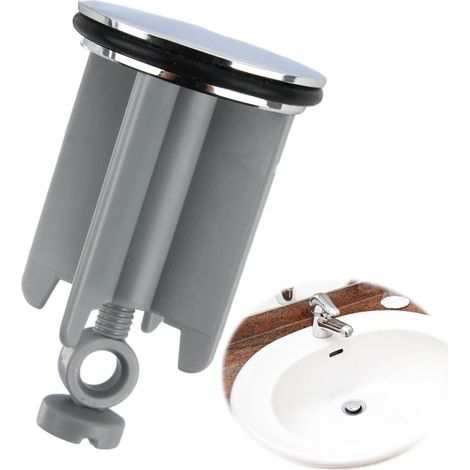 Bouchon d'évier universel 40 mm, réglable pour lavabo de salle de bain, cuisine, bidet – Hauteur réglable, anti-fuite, facile à installer, 1 pièce