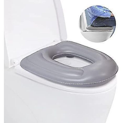 Coussin de siège de toilette gonflable, coussin en forme de beignet surélevé, siège de toilette réglable en hauteur, coussin de soutien pour chaise percée en PVC pour adultes, seniors, personnes âgées (1/5)