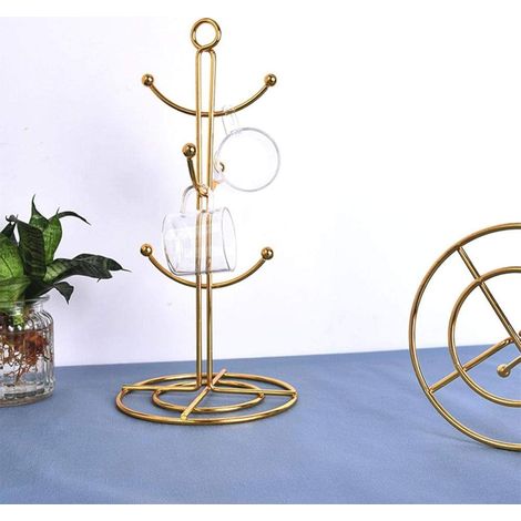 Porte-Tasses - Support Rangement Café Table Cuisine - Porte-Tasses Suspendu Forme Arbre Avec Égouttoir - 1 Pièce (1/5)