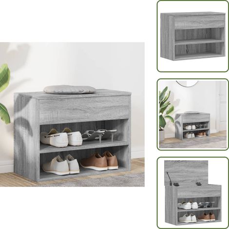 Scarpiera con cassetto - vidaXL Scarpiera Grigio Sonoma 60x30x45 cm in Legno Multistrato - Scarpiera per interni