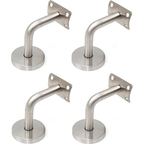 piezas de soportes de acero inoxidable para barandilla de escalera, balaustrada de montaje en pared, soportes de pasamanos de tubo de 90° para montaje en pared, soportes de pared para barandilla de es (1/4)