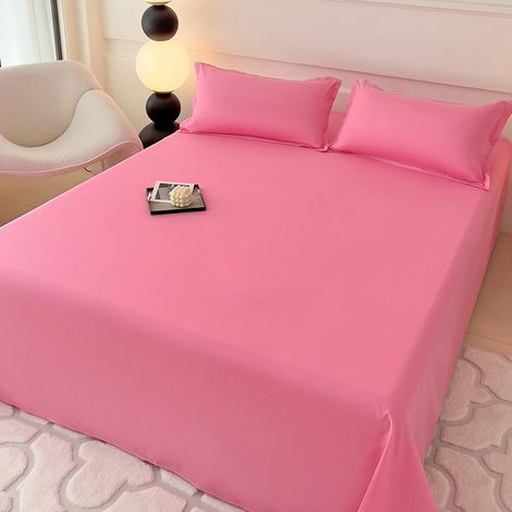 Instagram-Stil Bettwäsche-Set aus weicher Baumwolle - Bettbezug 220x230 cm + 2 Kissenbezüge, einfarbig bordeauxrot, einfache Heimtextilien für Schlafzimmer und Wohnheim-lsw