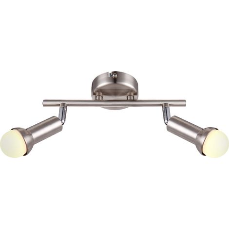 Deckenleuchte Strahler schwenkbar Spotlampe 2 Flammig Flurleuchte Spotleuchte, Metall, 2x LED 4W 400Lm warmweiß, L 25 cm