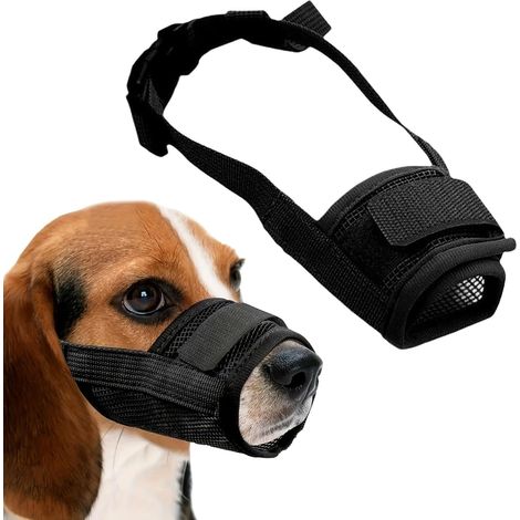 Dog Muzzle for Small Dog,1 PCS Soft Nylon Mesh Muzzle for Small Dogs,Adjustable Breathable Cover to Prevent Biting,Mouth Cover for Chihuahua Teddy(Black, S) (1/5)