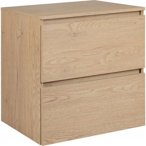Rodan Waschbeckenunterschrank 60 cm, Eiche Hell, 46 x 60 x 62,3 cm, feuchtraumgeeignet, moderner Badmöbel Unterschrank