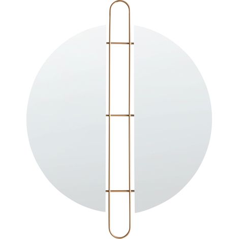 Espejo de pared metal dorado hierro ø 52 cm pieza decorativa glamour minimalista Attin