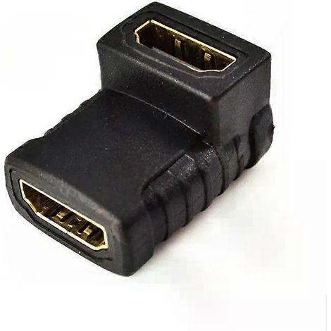 Coupleur HDMI coudé à 90° femelle-femelle, connecteur plaqué or (1/3)