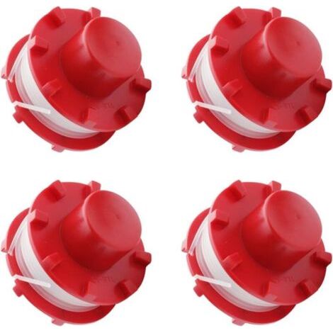 4 Bobines de Fil pour Coupe-Bordure Einhell GE-CT 36/30 Li E Solo, AGILLO 36/255 BL, AGILLO 18/200, Longueur 8 m, Fil Nylon, Diamètre 2 mm