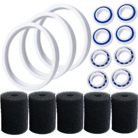 Pneumatici adattivi sostitutivi C10 compatibili con i pulitori per piscine robotizzati Polaris 180 280 360 380 con cuscinetti a sfera per ruote C60 e tubo di pulizia 9-100-3105