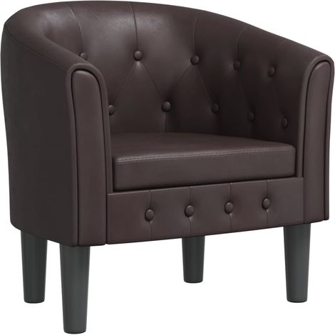 Chaise cabriolet marron similicuir (1/5)