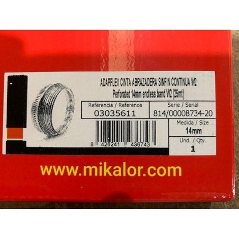 ADAPFLEX CINTA ABRAZADERA SINFIN 14MM W2 25M - DAMESA