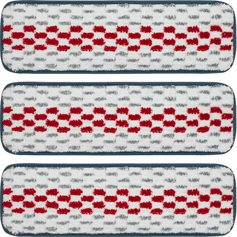 Lot de 3 serpillères de rechange durables et réutilisables pour serpillère électrique Lavables durables et rentables（gris rouge） (1/5)