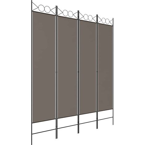 Paravent Cloison de séparation 4 panneaux, Pour Jardin, Balcon, Terrasse Anthracite 160x200 cm Tissu OIB1525E (1/5)