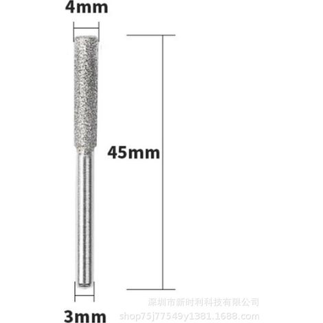 3-teiliges Diamant-Set (3 Teile: Schleifsteine, Schleifstäbe, 4,0 mm, 4,8 mm, 5,5 mm) - drei Schleifwerkzeuge und Feilen. (1/5)