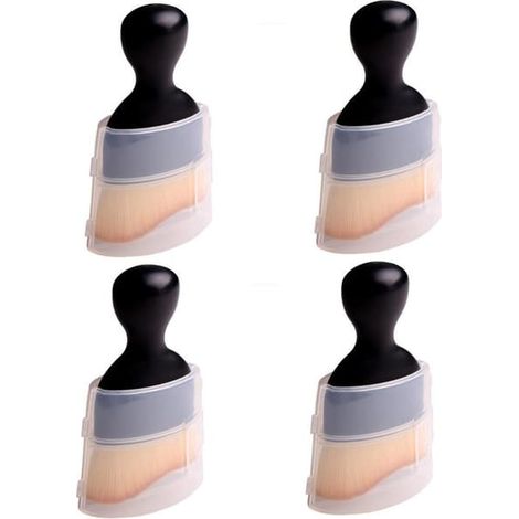 Lot de 4 brosses de nettoyage intérieur auto – Brosses douces pour l'entretien des aérations et du tableau de bord (noir) (1/5)