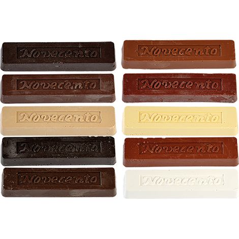 BASTONCINO DI CERA colore noce medio- 12 pezzi  - NOVECENTO