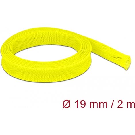 Delock Funda trenzada estirable 2 m x 19 mm, color amarillo