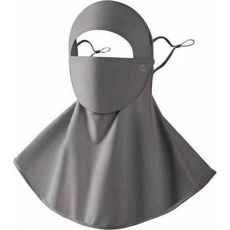 Anti-Frost Scarf for Women, Face Veil, Neck Gaiter, Breathable Cooling Nylon Fabric with Drinking Hole, Face and Neck Gaiter, Suitable for, Dark Gray (1/5)