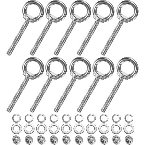 10-Sets Boulons À Oeil En Acier Inoxydable M8x67mm (1/5)