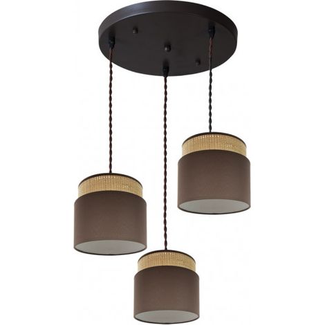 Plafoniera Kandy 3xe27 Naturale/marrone Regx39x39 Cm