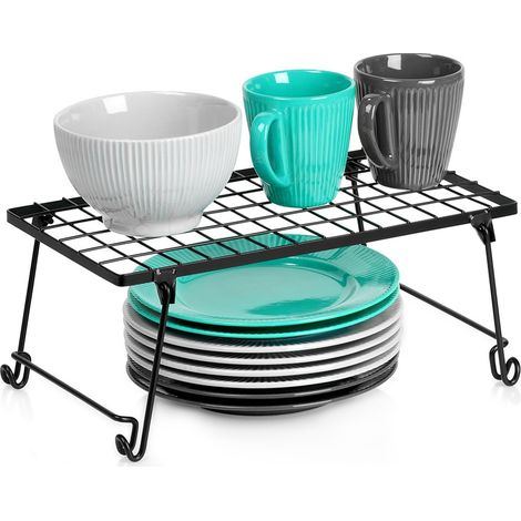 Küchenregal-Organizer aus schwarzem Metall für Arbeitsplatte und Schrank, 36 cm