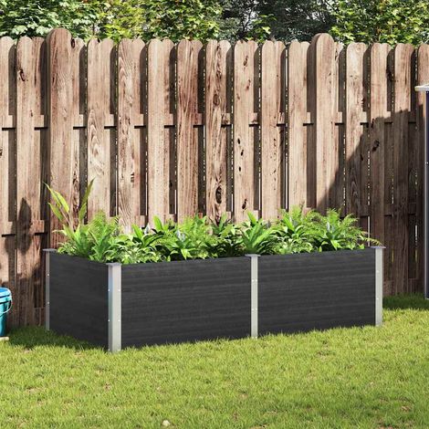 Jardinière de jardin - Balconnière à fleurs Lit surélevé de jardin 200x100x54 cm WPC Gris BV845633 - BonneVie (1/5)