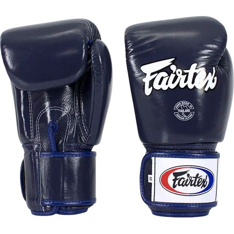 Fairtex Boxhandschuhe aus echtem Leder BGV1 Blau 10oz (1/2)