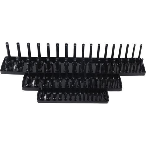3PCS 1/4In 3/8 pouces 1/2 pouce Organisateur d'organisateur de stockage noir ensemble de stockage multifonctionnel pour les boîtes à outils