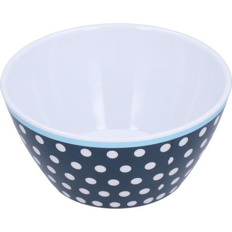 Saladier à Dessert 500ml en Verre Épaissi pour Gâteaux, Fruits et Snacks - Décoration de Table avec Motifs Points Bleu Foncé (1/5)