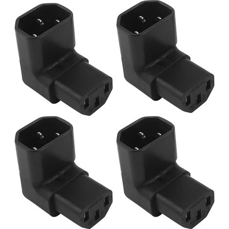 Câble Alimentation Coudé C14 à C13(90 degrés vers Le Bas)(4 pièces) Matériau PVC, pour Ordinateurs, Baies PDU, Cuiseurs à Riz (1/5)
