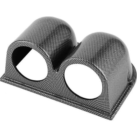 52mm/2in support de compteur double, porte-jauge universel en fibre de carbone, pod pour tableau de bord auto, style sport, installation facile. (1/4)