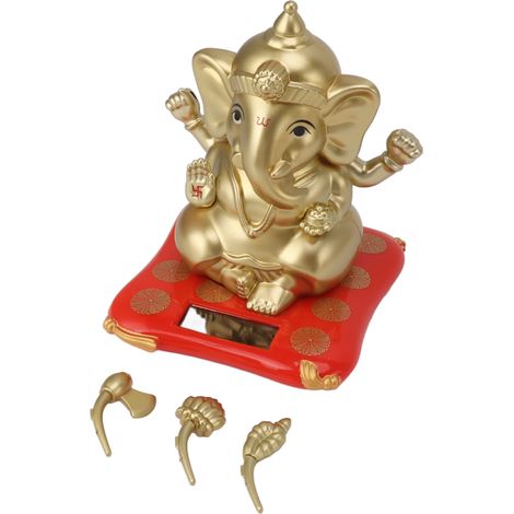 Statue Ganesha éléphant – énergie solaire – Dieu indien – décoration tableau bord voiture – artisanat