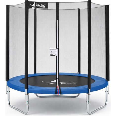 Trampoline - Ø 180 cm - Bleu - KANGUI - Avec filet de sécurité (1/5)