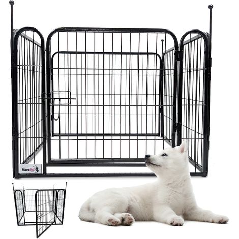 MaxxPet Caño para Cachorros – Caño Plegable para Perros – Valla para Perros, Cachorros y Otras Mascotas – Recinto Ajustable – Plegable – 4 Piezas – 79 x 61 cm