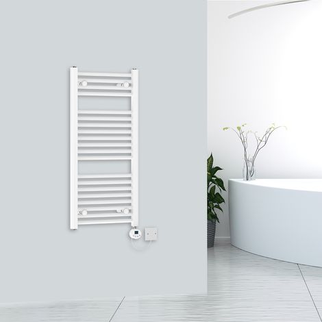 Electric Thermostatic Heated Towel Rail Prefilled White 970x450mm (1/5)