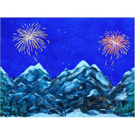 Poster Canvas illuminato "Fuochi D'artificio" 76 x 56 cm