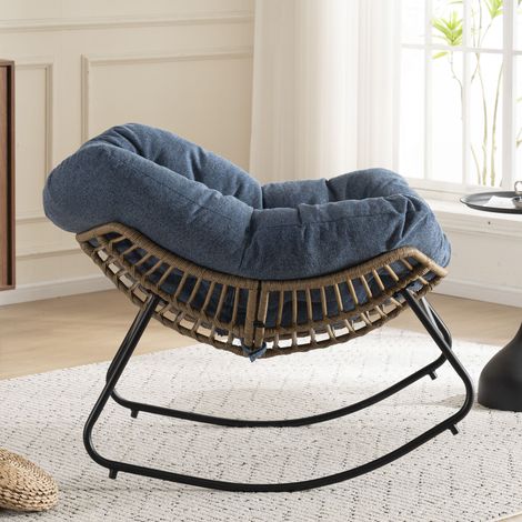 Fauteuil à bascule, chaise d'accent en chenille, chaise à bascule pour les enfants, salle pour salon, chambre, appartement polyvalent (1/5)