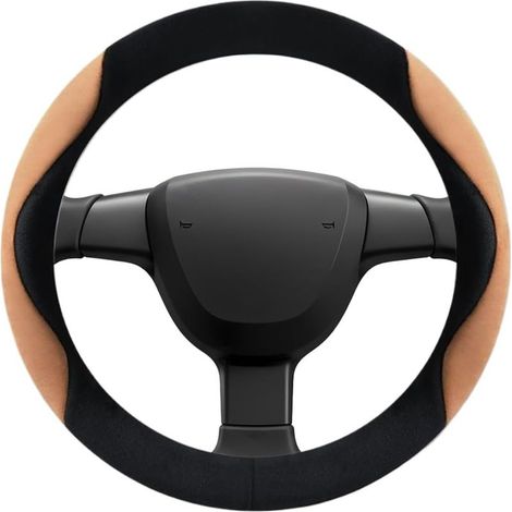 Housse de volant douce et antidérapante - Protection thermique douce et antidérapante - Pour le confort de conduite de véhicule, camion, camping-car, SUV, voyage (1/5)