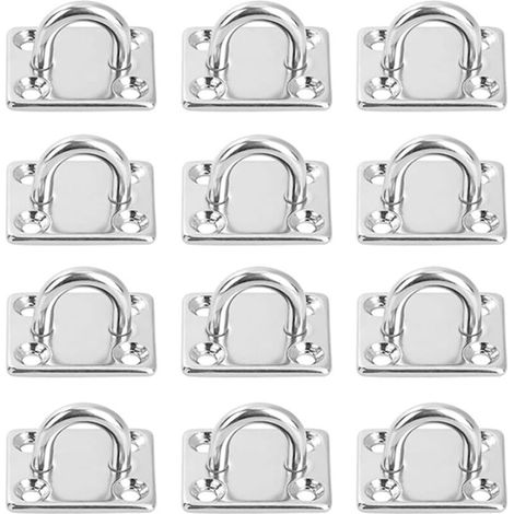 12 Pièces Platine Oeil INOX M5 Platine Ancrage INOX 304 Crochet Oeillet Plaque a Oeillet Carré Crochets de Plafond Support Anneau Mural pour Accrocher des Objets Crochets de Fixation (1/4)