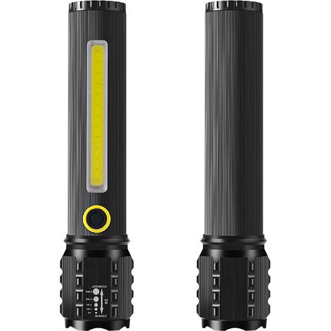 Ahlsen Linterna LED táctica Juego de 2 linternas portátiles 14 cm Negro (1/5)