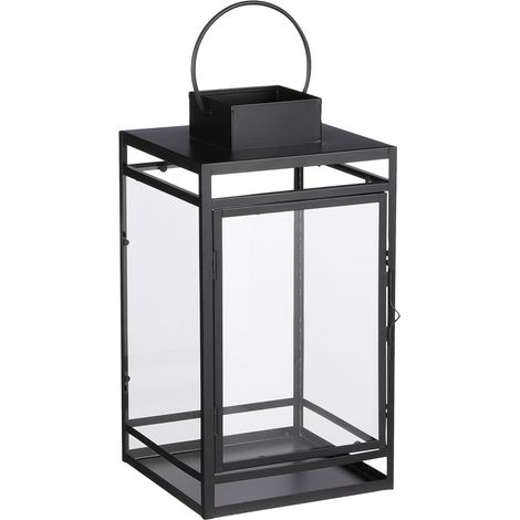 Mica Laterne Storm schwarz aus Eisen 36 x 19 x 19,5 cm Laterne (1/2)