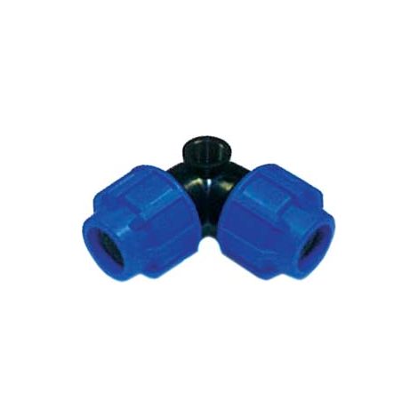 RACCORDO A COMPRESSIONE GOMITO A 3 VIE PER POP-UP FILETTATO F PN16- - ø mm.32x32x F 3/4 - 10 pezzi