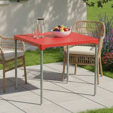 Gartentisch Brownstown, 4 Plätze, Fester quadratischer Tisch Made in Italy, Max Länge 75 cm, 75x75x72h cm Rot (1/4)
