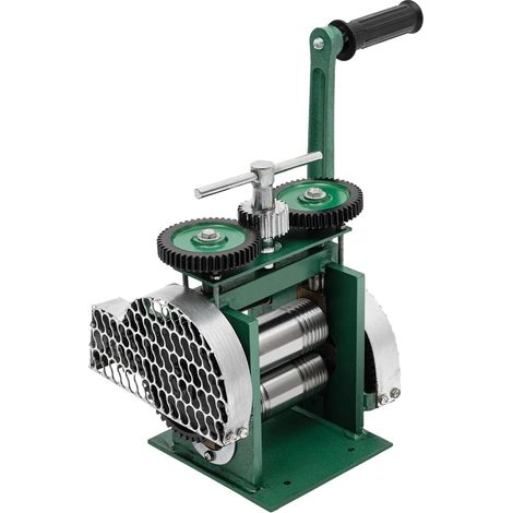 Machine à laminer les bijoux, outil de fabrication de bijoux, presse manuelle de laminage de feuilles de métal plat, combinaison d'alliage de bricolage en acier inoxydable, vert (écaille + fil carré)
