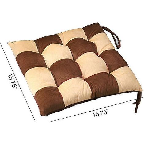 Coussins de siège de chaise carrés 40 x 40 x 6 cm en coton perlé, tapis de protection pour chaise de bureau/ordinateur, coussin de sol, décoration intérieure