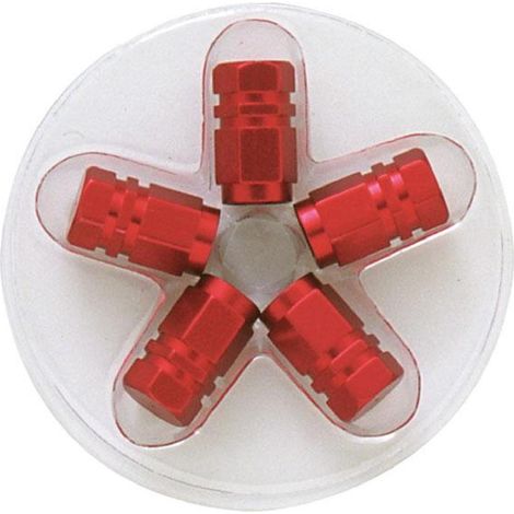 5 bouchons de Valves - Rouges - Hexagonaux