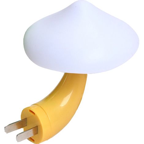 [Lot de 2] Veilleuse LED champignon à brancher avec capteur crépusculaire (couleur) (1/3)